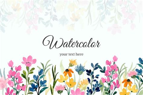 Free Vector | Colorful wildflower background with watercolor