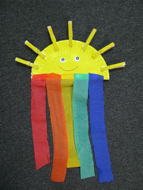 sun and rainbow | Preschool crafts, Preschool art, Daycare crafts