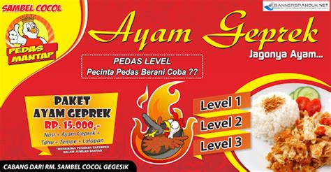 Contoh Desain Spanduk Ayam Geprek Sambal Matah Resep - IMAGESEE