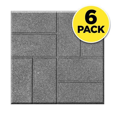 Rubberific 6 Pack 16" Dual-Sided Paver 16-in L x 16-in W x 1-in H Gray ...