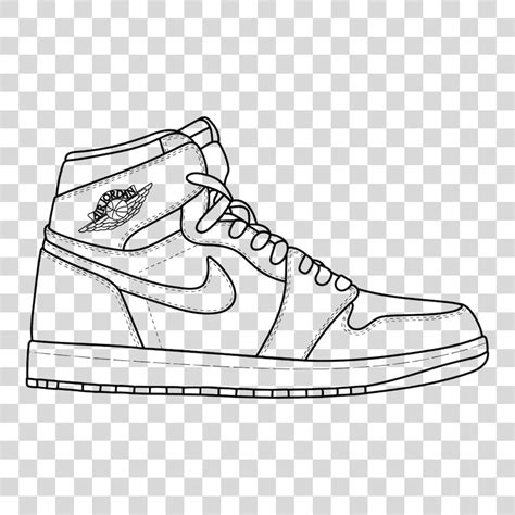 Air Jordan 1 Retro High Transparent / Black & White SVG PNG - Etsy