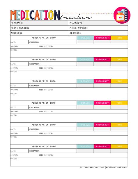 Printable Daily Medication Schedule Template