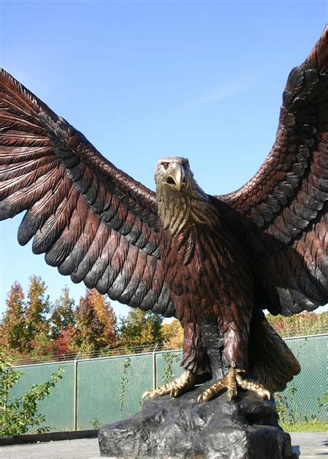 Giant Bronze Eagle Monumental Sculpture School Mascot