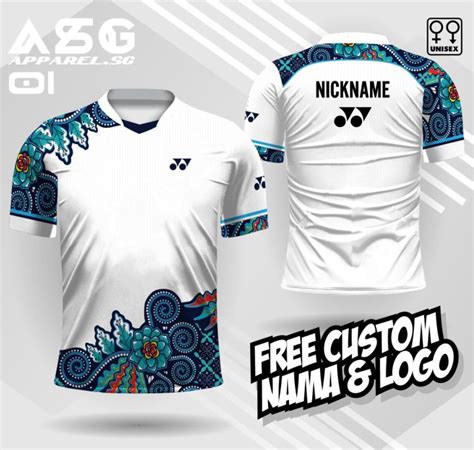 JERSEY BADMINTON KAOS BULU TANGKIS MOTIF BATIK FREE CUSTOM NAMA DAN LOGO. | Lazada Indonesia