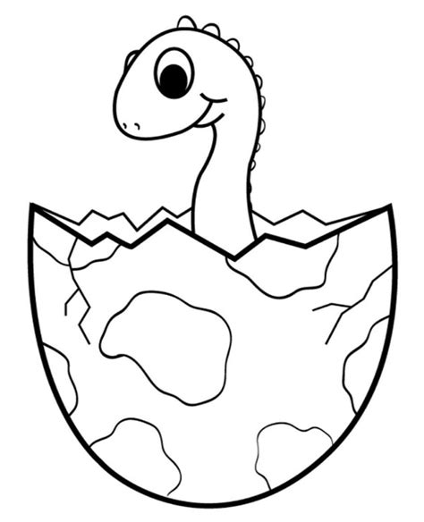 A little dinosaur in egg coloring page - Topcoloringpages.net