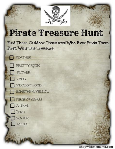 Pirate treasure hunt for kids free printables – Artofit