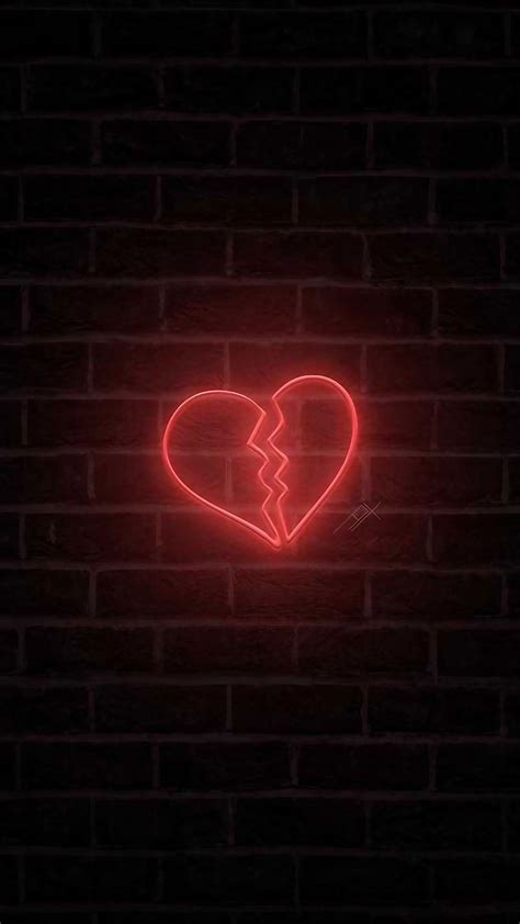 Tuta Hua Dil, Red Led Heart, wall background, HD phone wallpaper | Peakpx