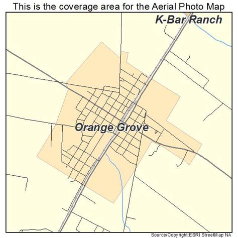 Aerial Photography Map of Orange Grove, TX Texas