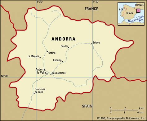 Andorra On Europe Map - Land to FPR