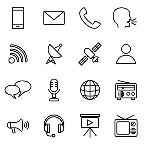 Communication Icon Set 1225217 Vector Art at Vecteezy