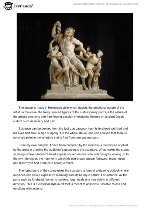 Laocoon and His Sons Analysis – The Laocoön Group Sculpture | Essay Example