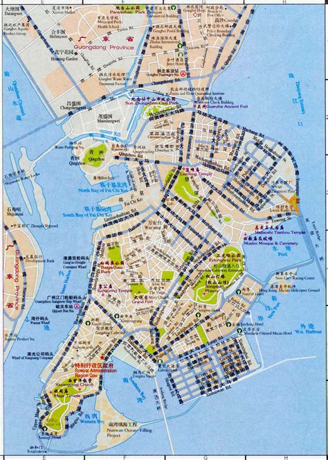 Bilingual Chinese-English Tourist Map of Macau, Macau tour, tours in Macau, Macau travel ...