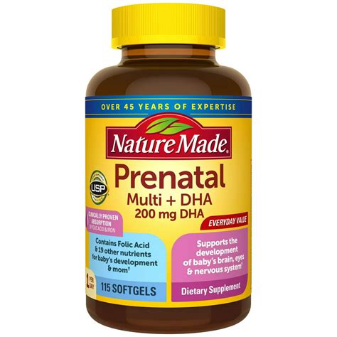 Nature Made Prenatal Multi + DHA, 70 Softgels, Prenatal Vitamins ...