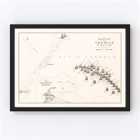 Vintage Map of the Battle of the Nile, 1798 by Ted's Vintage Art