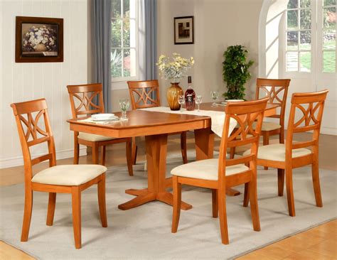 Cherry Wood Dining Table And Chairs - 7-PC DINETTE KITCHEN DINING TABLE ...