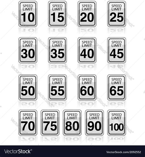 Speed limit signs Royalty Free Vector Image - VectorStock