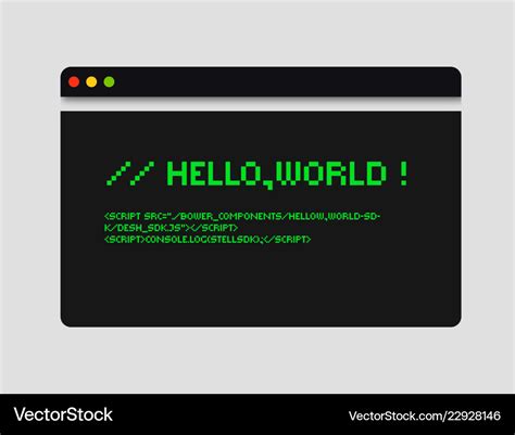 Hello world code Royalty Free Vector Image - VectorStock