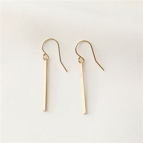 Gold Bar Earrings - Etsy