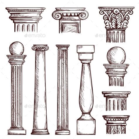 Arabic Architecture Engraved Columns | Gothic architecture drawing, Architecture drawing ...