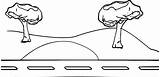 Coloring Road Roadway Pages Winding Drawing Highway Map Kids  sketch template