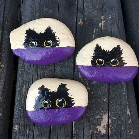 50 Inspiring DIY Painted Rocks Animals Cats for Summer Ideas (38 ...