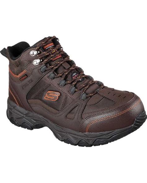 Skechers Work Ledom Steel Toe Waterproof Boot in Brown for Men | Lyst