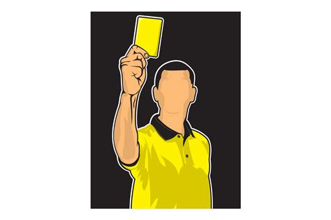 Soccer Referee Giving Yellow Card Graphic by rasol.designstudio · Creative Fabrica