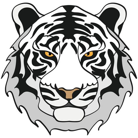 White tiger head illustration, sport mascot or team logo in flat style ...