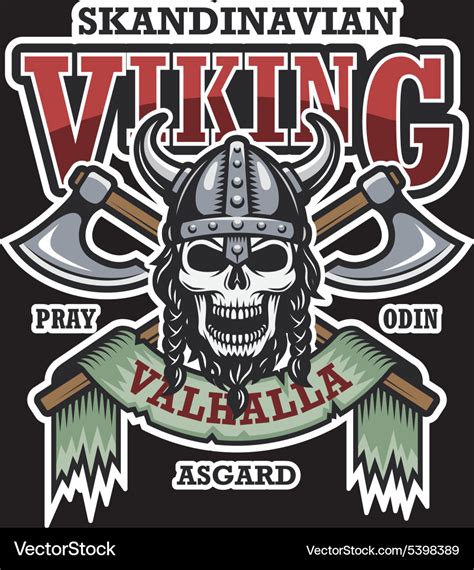 Viking emblem on dark background Royalty Free Vector Image