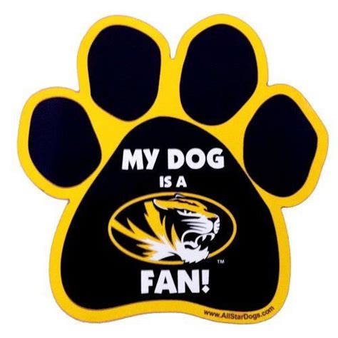 Missouri Mizzou Tigers Licensed 6" Dog Paw Car Magnet | Tiger paw ...