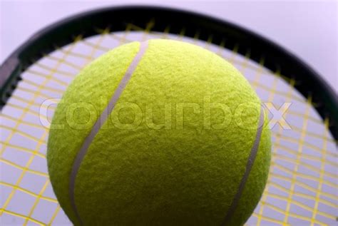 Big yellow tennis ball. | Stock image | Colourbox