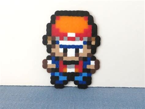 RED- (Pokemon Trainer) Pokemon Pixel Art Created with Perler Beads- Christmas Ornament Option ...