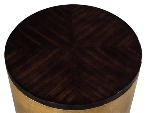 Modern Round Accent Table in Gold Leaf - Carrocel Fine Furniture