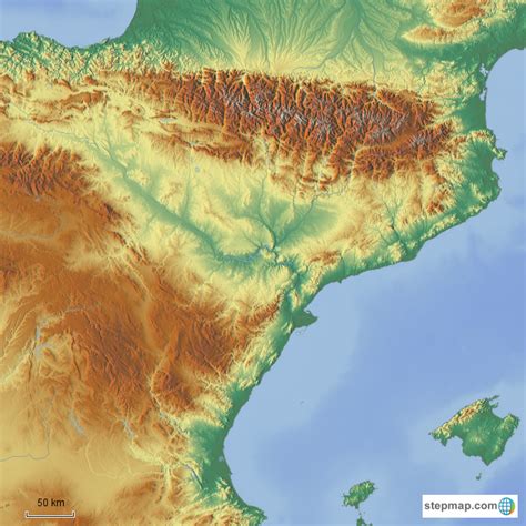 StepMap - Crown of Aragon - Landkarte für Spain
