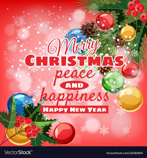 Greeting card merry christmas and happy new year Vector Image