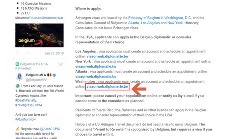Belgium Embassy in Washington DC: Belgium Schengen Visa
