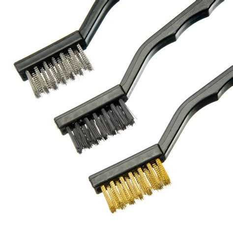 MINI WIRE BRUSH 3 PC. STAINLESS STEEL,BRASS,NYLON CLEANING DETAIL BRUSHES | eBay