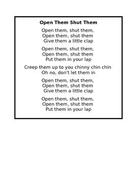 Open Them Shut Them Poem by Angelika LaFleur | TPT