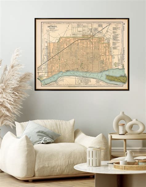 Map of Detroit, Old City Map Print, Wonderful City Plan From 1891 ...