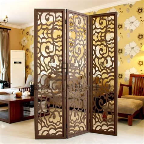 Modern chinese style floor screen folding wooden cutout off screen Size ...