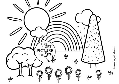 Scenery Pictures To Colour For Kids