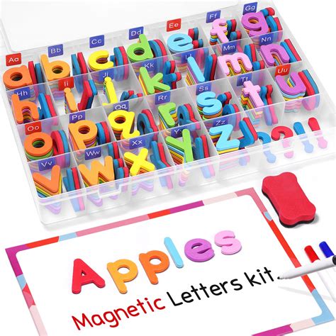 Gamenote Classroom Magnetic Alphabet Letters Kit 234 Pcs with Double - Side Magnet Board - Foam ...