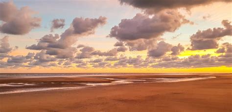 Sunrise On The Beach Of Asnelles Normandy France Stock Image - Image of dramatic, natural: 134683987