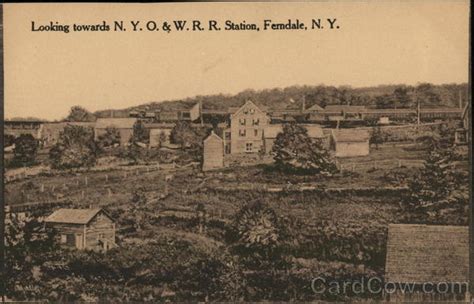 Looking Towards N.Y.O. & W.R.R. Station Ferndale, NY Postcard