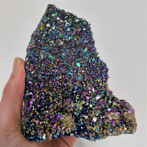 Rainbow amethyst cluster titanium coated 1 kilo Crystal - Catawiki