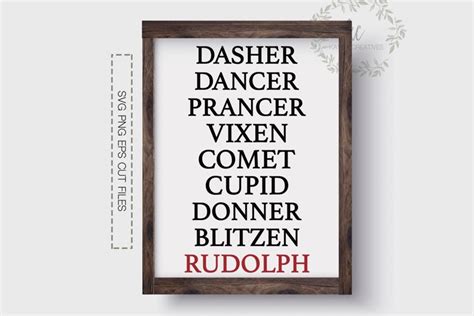 Reindeer Names SVG, Rudolph SVG, Christmas Cut (175039)