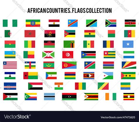 Africa flag icons set african countries original Vector Image