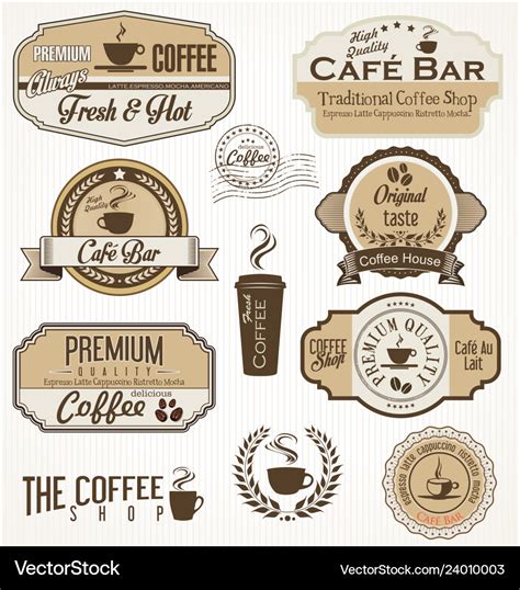 Vintage coffee labels and badges collection Vector Image