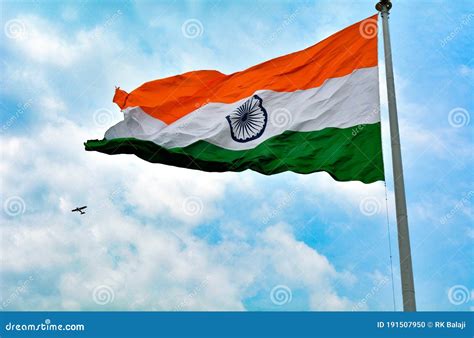 Indian Flag Waving in a Air on Independence Day of India Stock Photo - Image of cloud, integrity ...