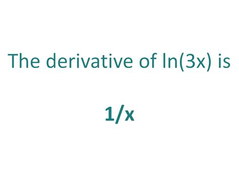 The Derivative of ln(3x) - DerivativeIt